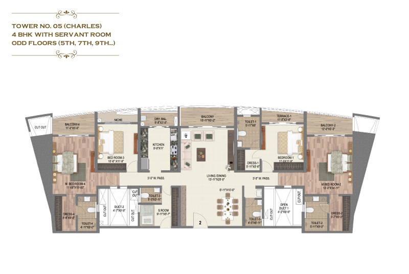 Queen Elizabeth Tower 6 Floor Plan