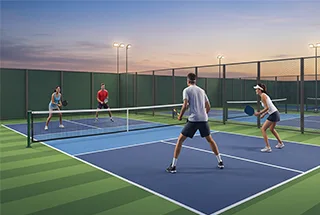 Energetic Pickle Ball Court