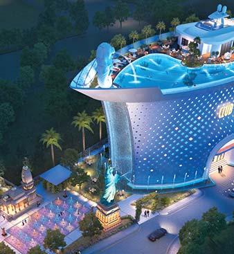Merlion inspired landmark at Sai World City