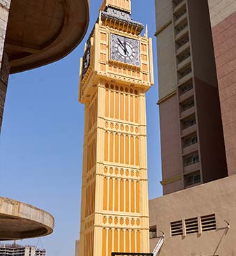 Big Ben inspired landmark at Sai World City